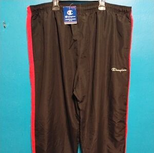 Champion Men's Black Joggers with Red Accents